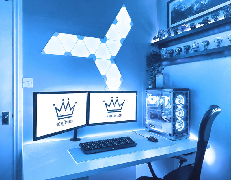 blue gaming setup