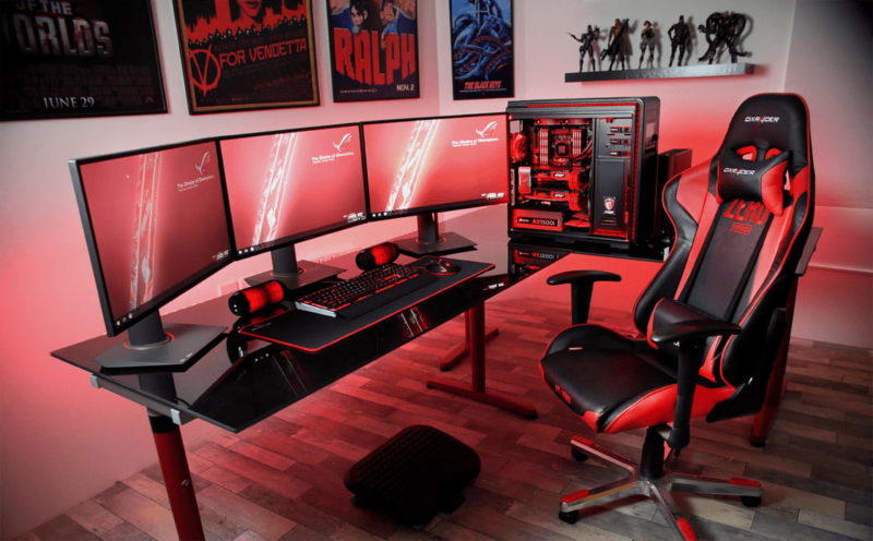 red gaming setup min min