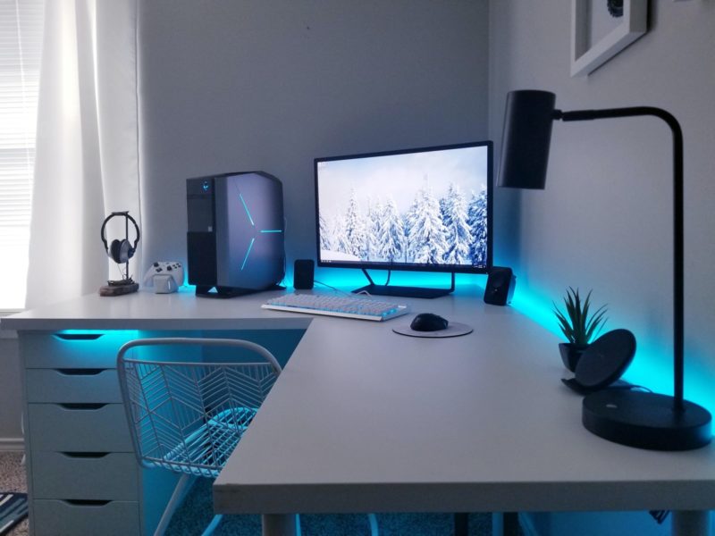 vivalatree l shaped gaming desk setup
